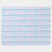 Roze rozen en matchende stripes, griepbundel fleece deken (Voorkant (Horizontaal))