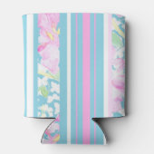 Roze rozen en matchende stripes Koelbox Blikjeskoeler (Achterkant)