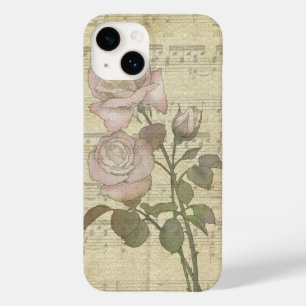 roze rozen en muziekscore Case-Mate iPhone case