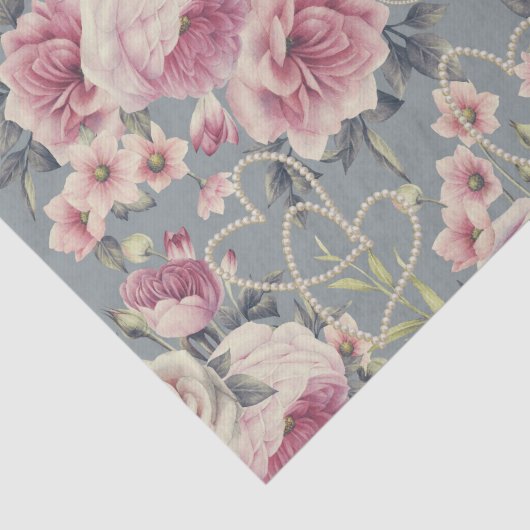 roze rozen en oorletjes tissuepapier (Detail)