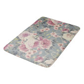 roze rozen en parelharten grijs patroon badmat (Gekanteld)