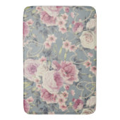 roze rozen en parelharten grijs patroon badmat (Voorkant Verticaal)