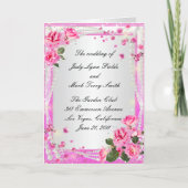 Roze Rozen en Parels Programma Kaart (Voorkant)