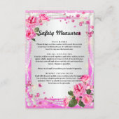 Roze rozen en parels veiligheidsmaatregelen informatiekaartje (Voorkant)