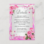 Roze rozen en parelsnoeren informatiekaartje (Voorkant)