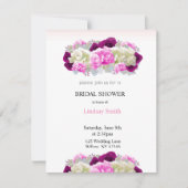 Roze rozen en Peony Bridal Shower Invitation Kaart (Voorkant)