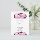 Roze rozen en Peony Bridal Shower Invitation Kaart (Staand voorkant)