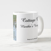 Roze rozen en Picket Fence - Martha's wijngaard Grote Koffiekop (Voorkant rechts)