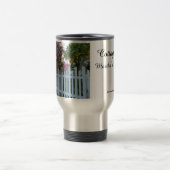 Roze rozen en Picket Fence - Martha's wijngaard Reisbeker (Center)