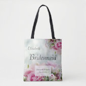 Roze rozen en pinda's Elegant bruidsmeisje bruilof Tote Bag (Voorkant)