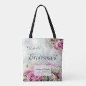 Roze rozen en pinda's Elegant bruidsmeisje bruilof Tote Bag (Achterkant)