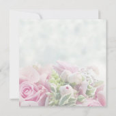 Roze Rozen en Pioenenknoppen Vierkante Bloemenbrui Kaart (Achterkant)