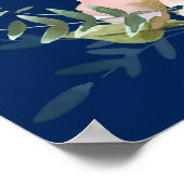 Roze Rozen en Pioenrozen Bruidsfeest Verwelkomings Poster (Hoek)