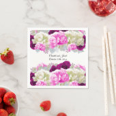 Roze rozen en pioenrozen trouwpapier servetten (Insitu)