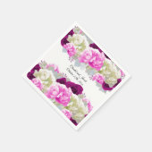Roze rozen en pioenrozen trouwpapier servetten (Hoek)
