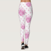 roze rozen en polka-punten leggings (Achterkant)