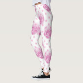 roze rozen en polka-punten leggings (Links)