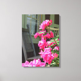 Roze rozen en Rocker - Martha's wijngaard Canvas Afdruk