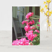 Roze rozen en Rocker - Martha's wijnkaartje Kaart (Gele Bloem)