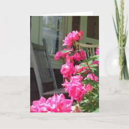 Roze rozen en Rocker - Martha's wijnkaartje Kaart