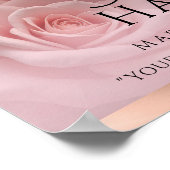 Roze rozen en Roos gouden begrafenis welkomstbord Poster (Hoek)