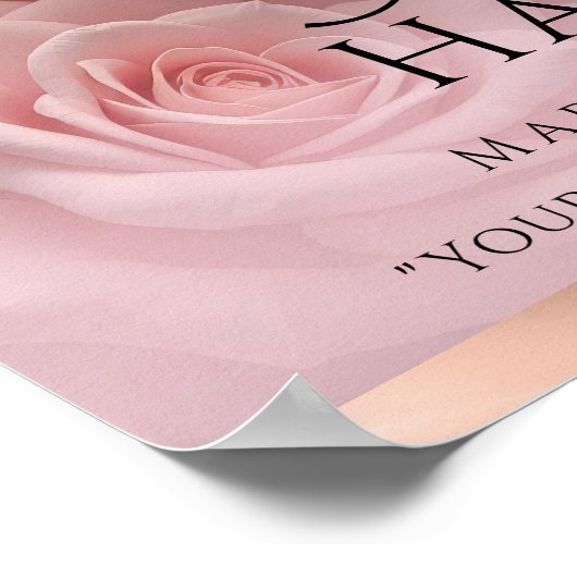 Roze rozen en Roos gouden begrafenis welkomstbord Poster (Hoek)