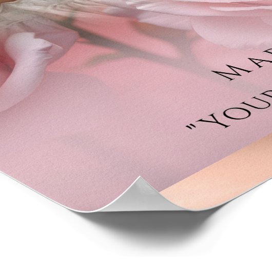 Roze rozen en Roos gouden begrafenis welkomstbord Poster (Hoek)