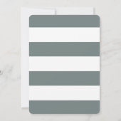 Roze rozen en stijlvolle grijze strepen | Trouwkra Kaart (Achterkant)