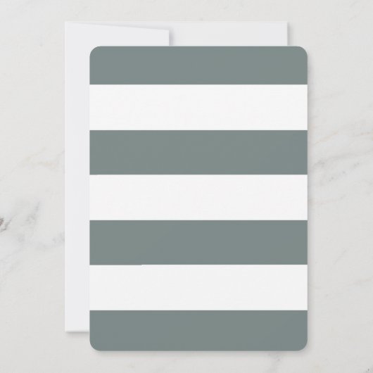 Roze rozen en stijlvolle grijze strepen | Trouwkra Kaart (Achterkant)