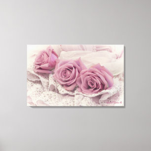 Roze Rozen en Stilleven Canvas Kunst