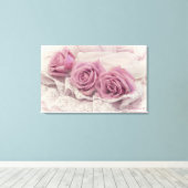 Roze Rozen en Stilleven Canvas Kunst (Insitu (Houten vloer))