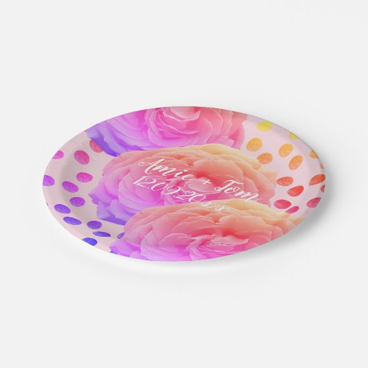 Roze rozen en Stippen, sparen de Datum, het Bord v (Gekanteld)