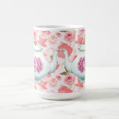 Roze rozen en theepotkoffie Mok (Center)