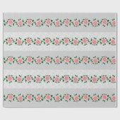 Roze rozen en trouwkant cadeaupapier (Vlak)