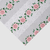 Roze rozen en trouwkant tissuepapier (Detail)
