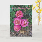 Roze rozen en tuinhandschoen - Moederdag Kaart (Gele Bloem)
