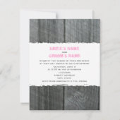 Roze rozen en uitnodiging voor een huwelijk met Ba (Achterkant)