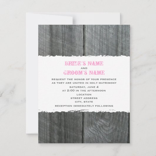 Roze rozen en uitnodiging voor een huwelijk met Ba (Achterkant)