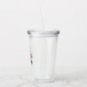 Roze Rozen en Vlinder Acryl Drinkbeker (Links)