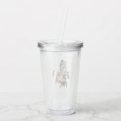 Roze Rozen en Vlinder Acryl Drinkbeker (Achterkant)