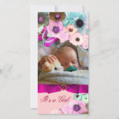 ROZE ROZEN EN VLINDER NIEUWE BABY FOTO SJABLOON (Voorkant)