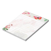 Roze rozen en vlinder notitieblok (Linkerzijde)