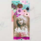 ROZE ROZEN EN VLINDER ZOETE 16 FOTO SJABLOON KAART (Voorkant / Achterkant)