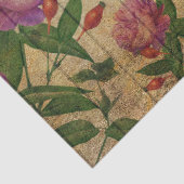  roze rozen en vlinders op houtontvlechting tissuepapier (Detail)