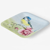 Roze Rozen en Vogelpapier Bord (Gebogen)