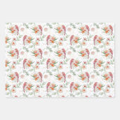 Roze rozen en vogels Bruiloft waterverf  Inpakpapier Vel (Voorkant 2)