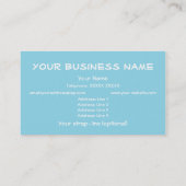 Roze rozen en witte vlinders op Sky Blue Visitekaartje (Achterkant)