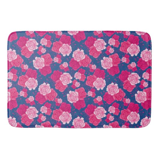 Roze rozen en zwaaien Aangepaste badmat (Voorkant)