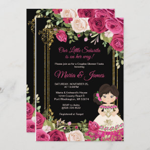 Roze rozen en zwarte ondergrondse paren douchen   kaart