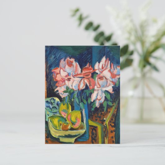 Roze Rozen | Ernst Ludwig Kirchner Briefkaart (Staand voorkant)